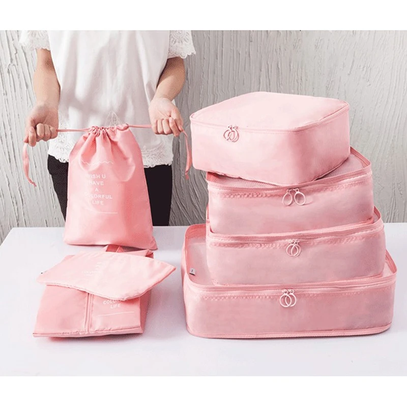 

8 pieces Set Travel Organizer Storage Bags Suitcase Packing Set Storage Cases Portable Luggage Organizer Clothes Shoe Tidy Pouch