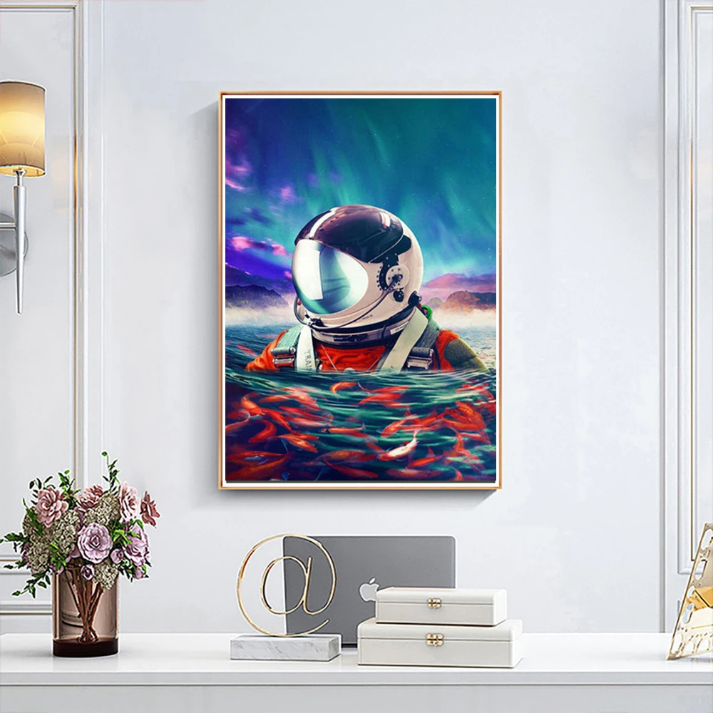 

5D Diamond Painting Astronaut DIY Diamond Mosaic Full Round Drill Cross Stitch Kit Rhinestone Embroidery Home Decor