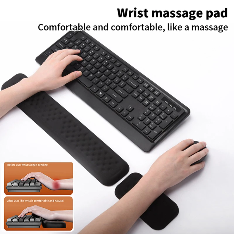 

Keyboard and Mouse Pad Wrist Rest Ergonomic Memory Foam Hand Palm Rest Support for Typing and Gaming Wrist Pain Relief