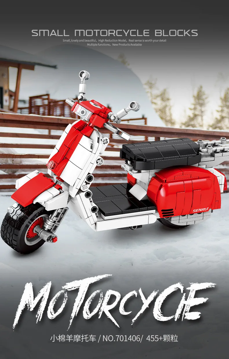 

SEMBO технический мотоцикл внедорожник DIY мотоцикл Сборная модель конструктор игрушки для детей Классические Кирпичи подарок