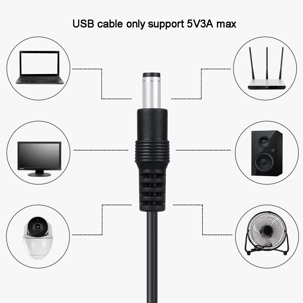 Шнур зарядный 8-в-1 с USB на DC 5 5x2 1 мм 3 4 0 ММ 8 6 для вентилятора динамика
