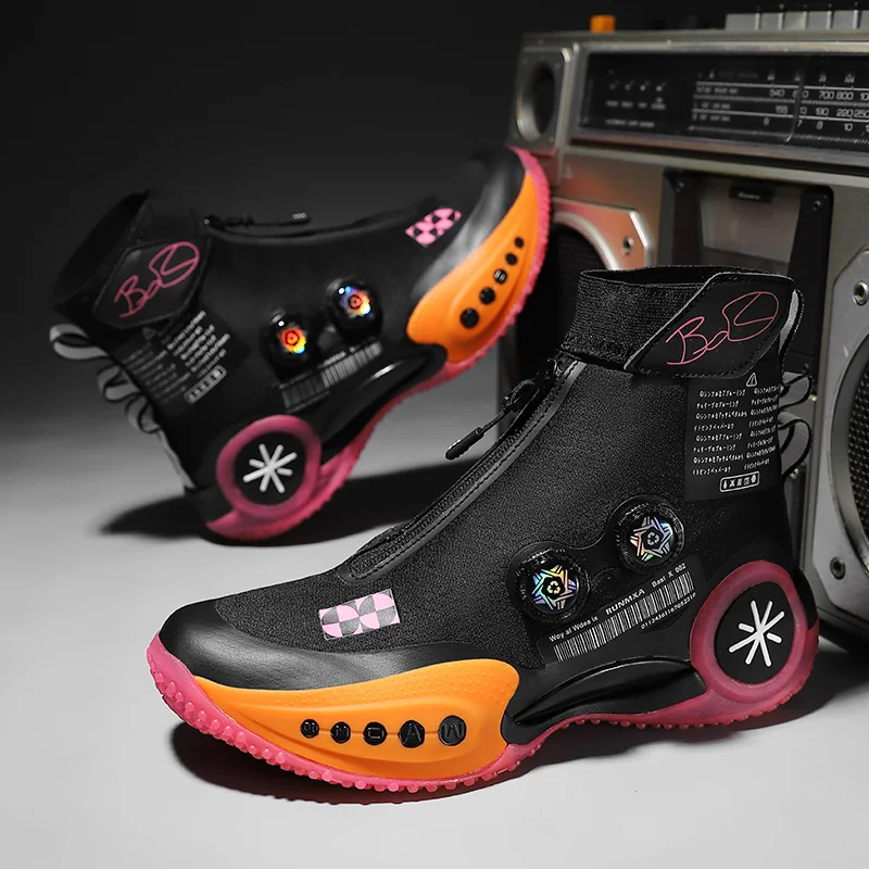 Brand Hip-hop Sneakers Men High-top Men Basketball Shoes Kids Women Designer Basket Boots Fashion Street Style Sports Shoes Male