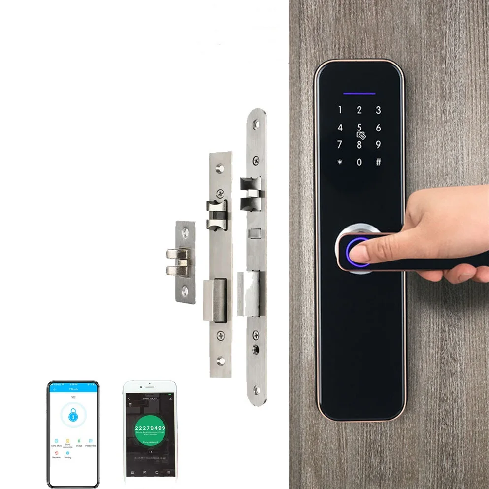 Умный дверной замок из дерева для гостиничной квартиры Tuya Smart Life Ttlock