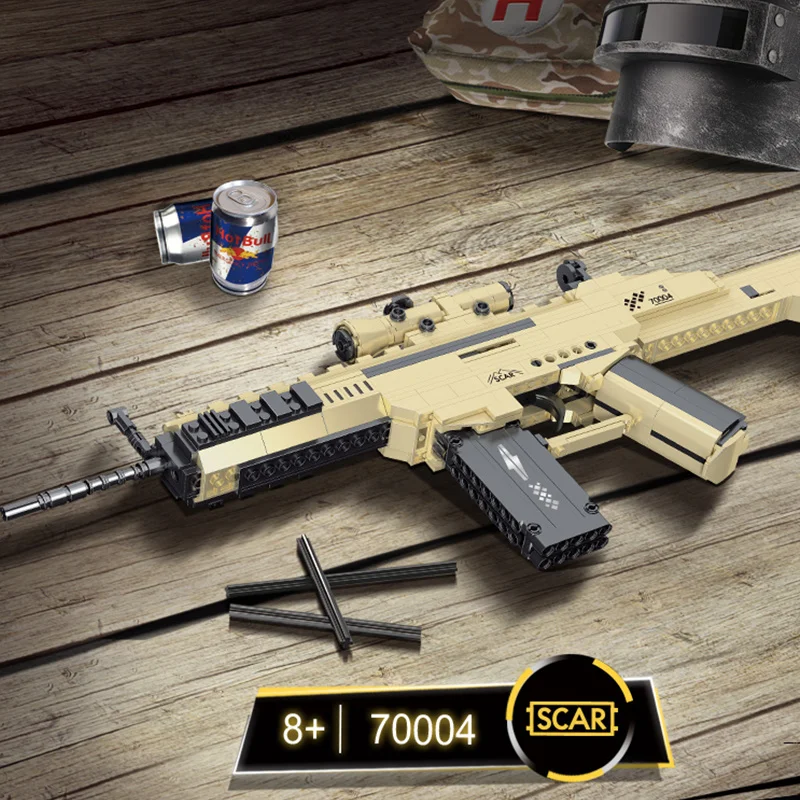 

Technical Ideas Military Gun Series Building Blocks DIY Assault Rifle Automatic Rifle Bricks Assembly Toys Boys Holiday Gifts