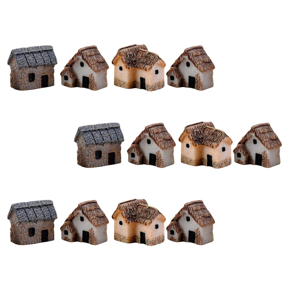 

House Mini Miniature Resin Landscapecottage Microvillage Figurines Gardening Decor Accessories Decoration Ornaments Lawn