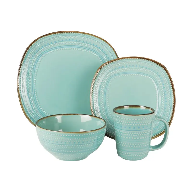 

2023 New 16-Piece Dinnerware Set Dinnerware Set Kitchen Accessories Dining Table Set Plates and Bowls and Dishes