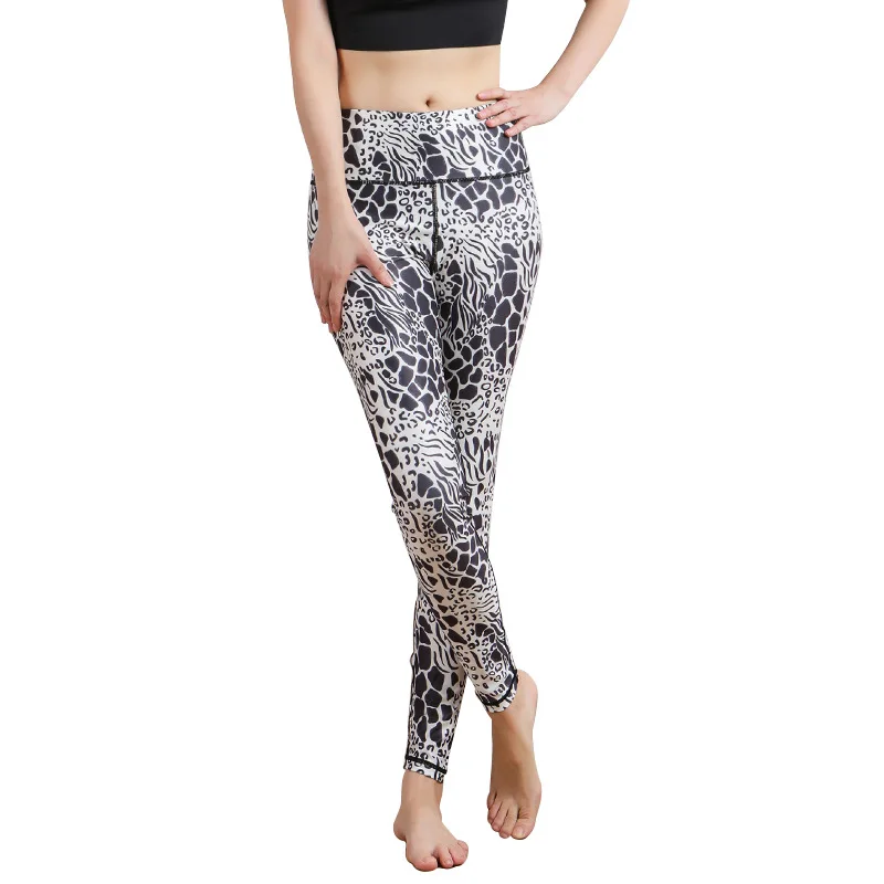 

Spring and Summer New Yoga Pants Women's High Waist Buttocks Sports Fitness Leggings Peach Buttocks Pleated Printed Yoga Pants