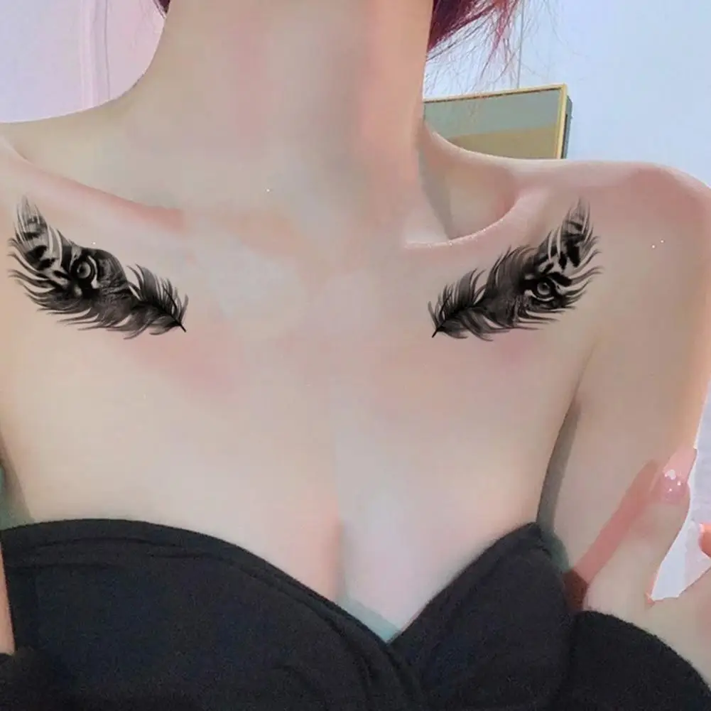 

5Pcs Convenient Tattoo Sticker Removable Safe Non-blurred Black White Pattern Body Tattoo for Party