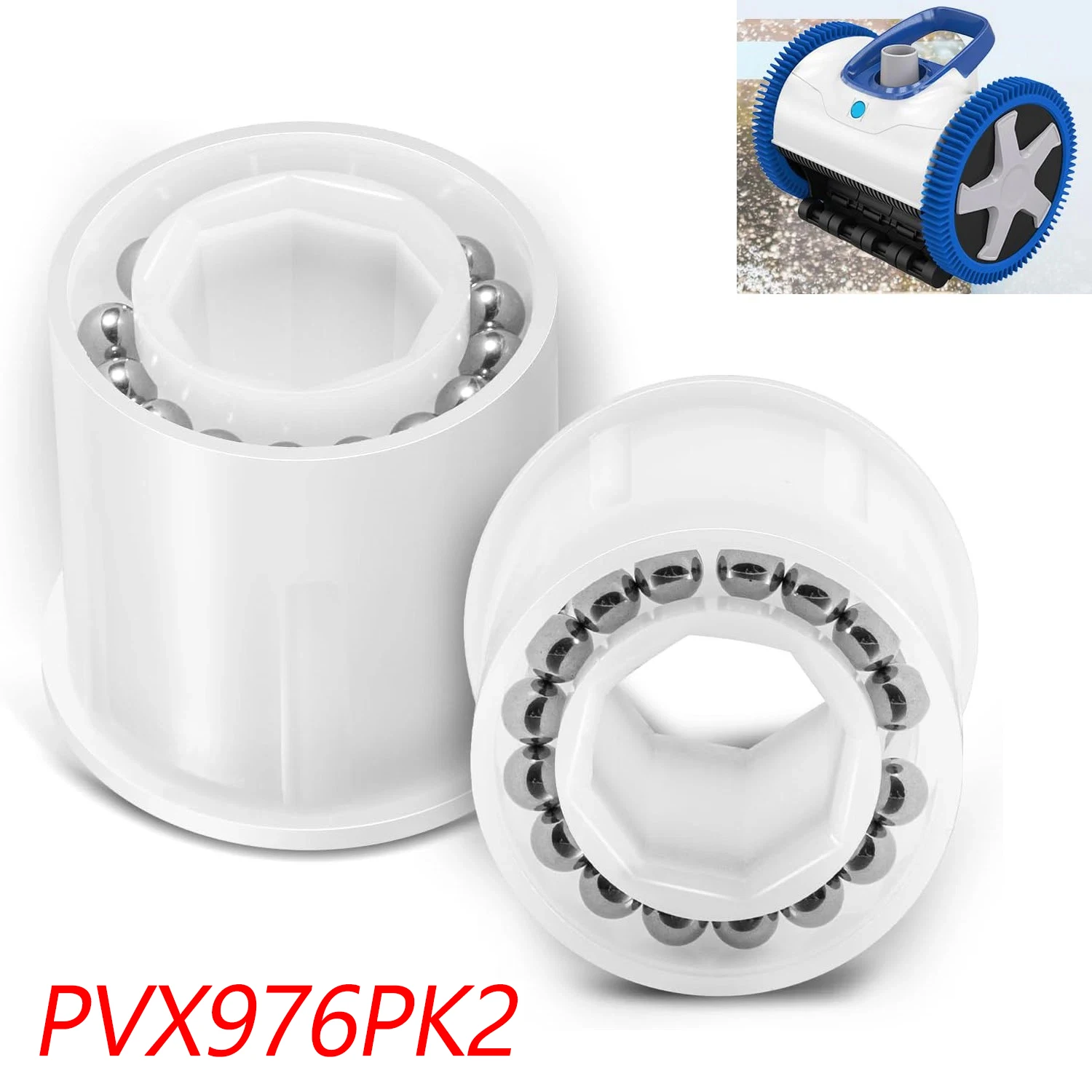 Фото PVX976PK2 Ремкомплект ступичных подшипников для Hayward AquaNaut 200/400/450, для Poolvergnuegen, для Phoenix 2 и 4-колесного всасывающего бассейна №1