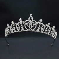 cubic zirconia roayl tiara for weddingcrystal princess tiaras crown for bride hair jewelry ch10374