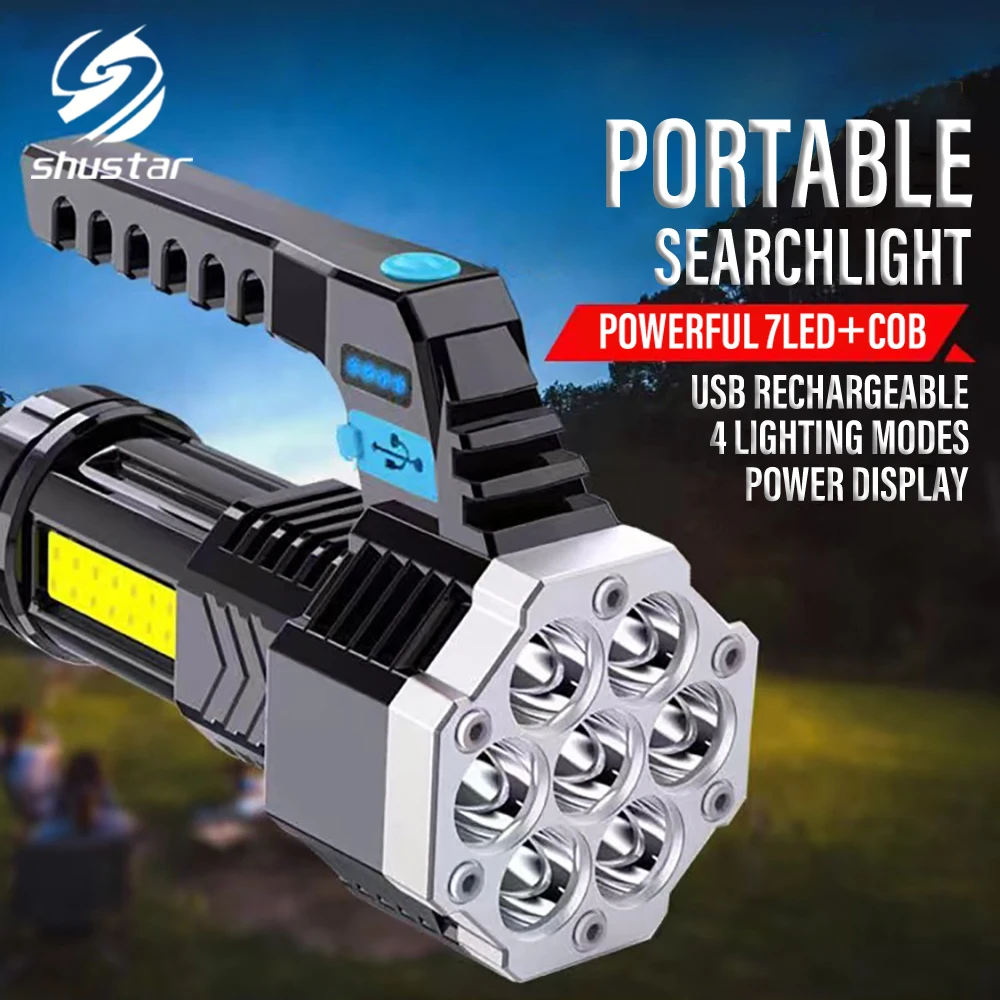 Мощные фонарики с черным светодиодным фонариком Cob-Matrix Shustar для кемпинга