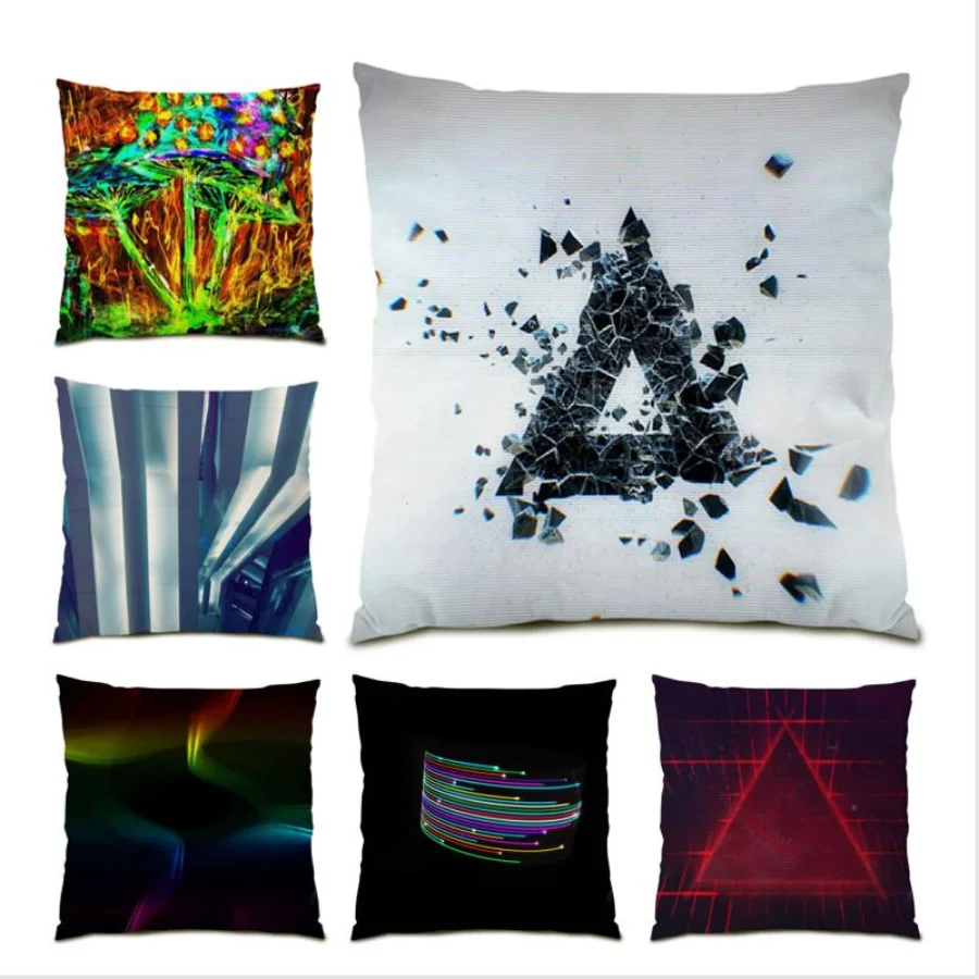 

Throw Pillow Covers Home Decor Cushion Cover 45x45 Abstract Geometric Living Room Decoration Bed Luxury 3D Modern Square E0605