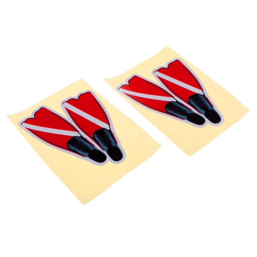 

2 Pieces Durable Waterproof Reflective PET Scuba Diving Dive Snorkeling Swimming Flippers Sticker Decal Graphic Accessories