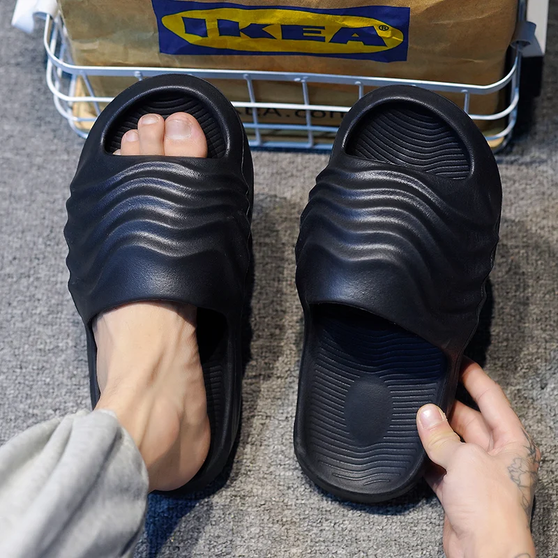 Нескользящие шлепанцы для мужчин и женщин летние тапочки из ЭВА на толстой