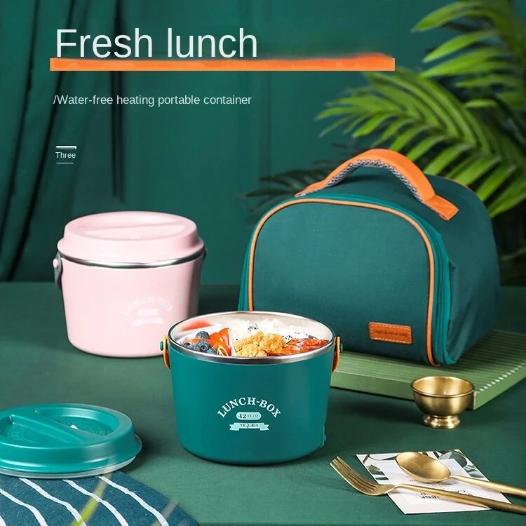 

Portable 12V/24V Car Electric Heating Lunch Box 304 Stainless Steel Double Layer Insulation Multifunctional Cooking Lunch Box