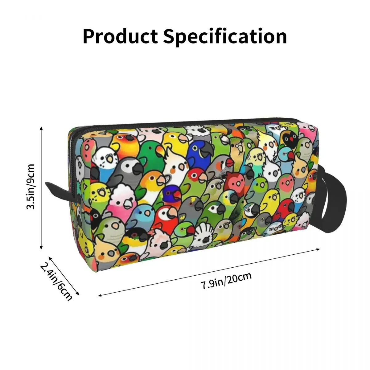 Большая косметичка Everybirdy с узором водонепроницаемая сумка радужная Тропическая