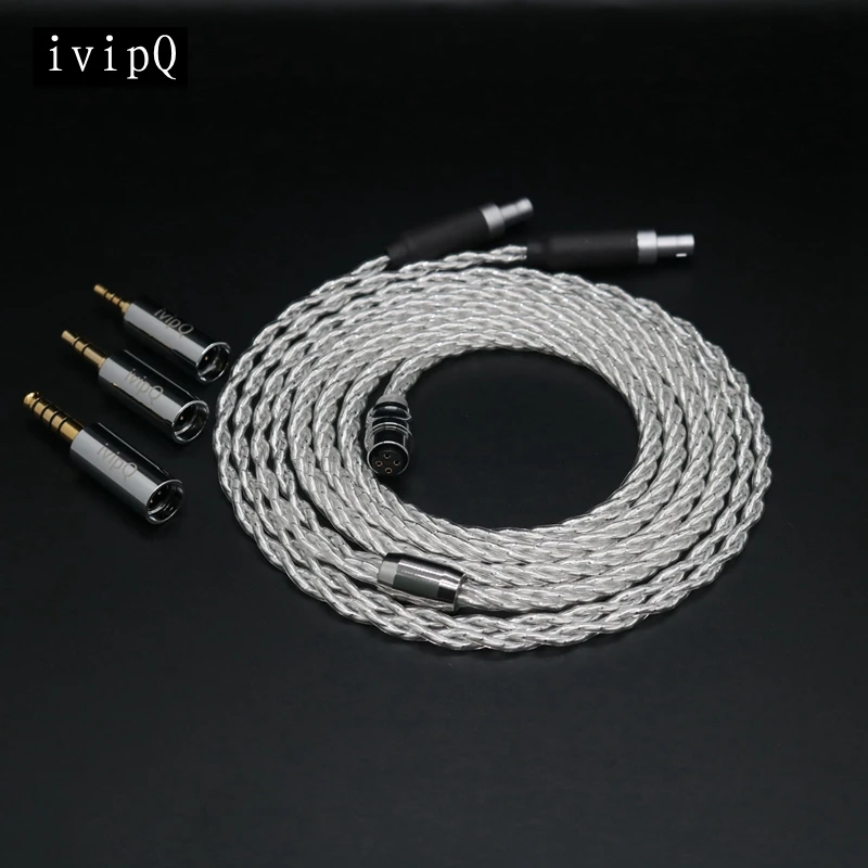 

ivipQ Flagship Cable 4 Cores Litz Sterling Silver Palladium+7N OCC Earphone Upgrade Cable For HD580 HD650 HD800 HIFIMAN ANANDA