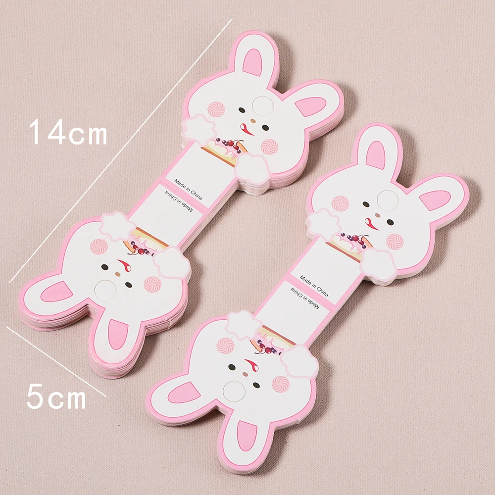 10-50pcs Barrettes Packing Paper Card Cute Rabbit Display Cards for DIY Girls Kid Hair Accessories Retail Price Tag Holder Label images - 6