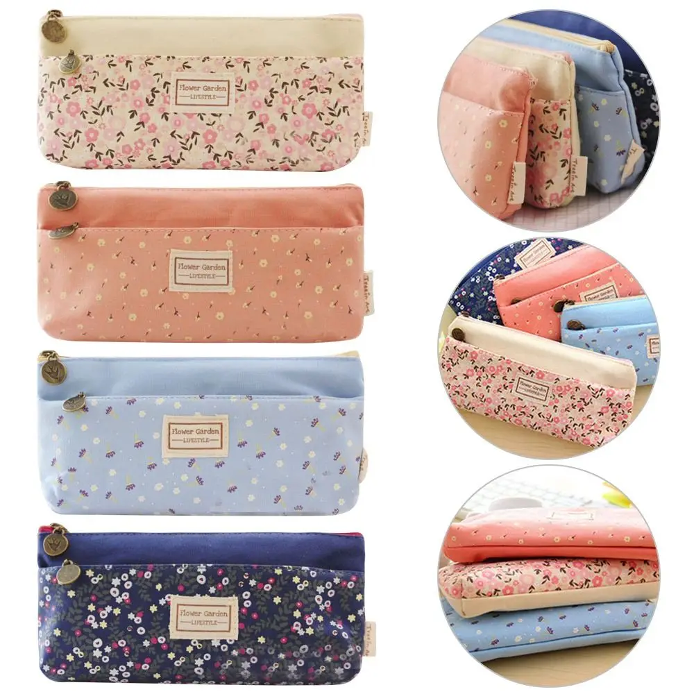 

Portable Large Capacity Student Stationery Storage Pencil Bag School Office Supplies Double Zipper Pencil Cases