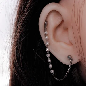 2PC Dangle Helix Earrings Stainless Steel Piercing Ear Chain Tragus Conch Cartilage Stud Pircing Jewelry 16G 20G Pierc Earring