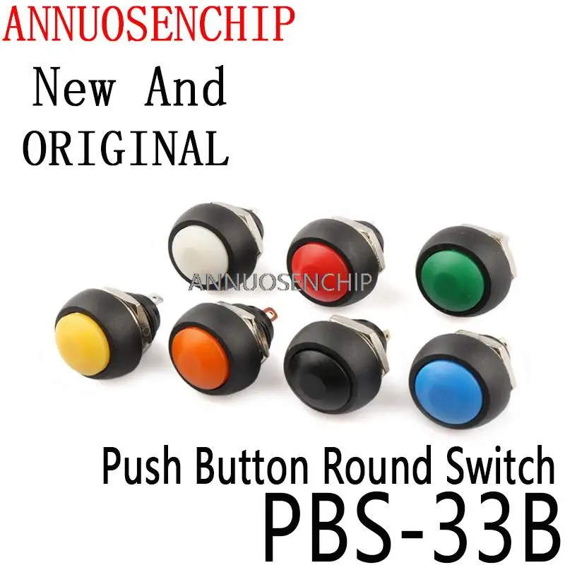 

5PCS Mini 12MM Waterproof Momentary ON/OFF Push Button Round Switch For Arduino PBS-33B