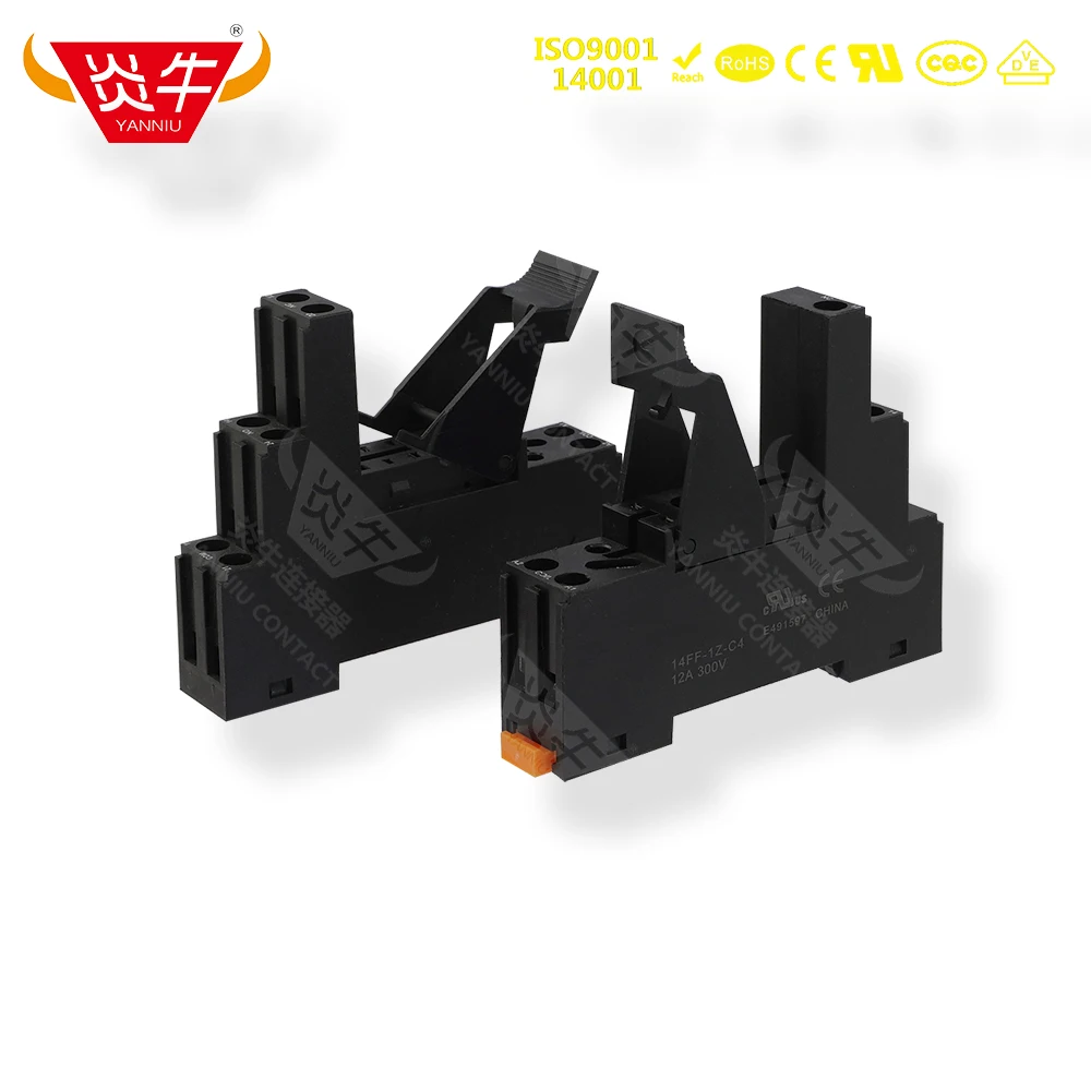 

10Pcs 14FF-1Z/2Z-C4 DIN Rail Snap Mount RELAY SOCKETS FOR Relay HF115F G2R G5R G5RL RTD 845HN HRS2H HCP SMIH YANNIU