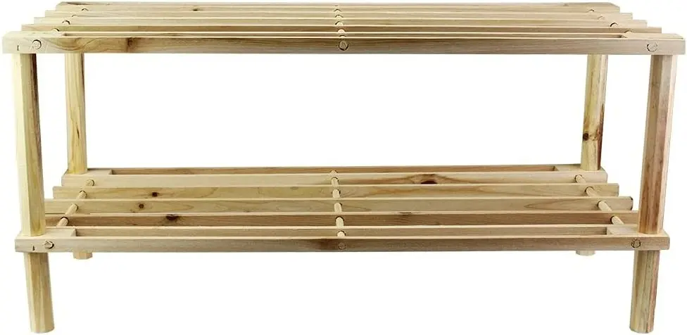 

WOOD SHOE 2 FLOORS 63x29 Shoe Rack Organizer Holder for Books Toy Clothes