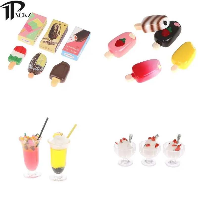 

Doll House Ice Cream Popsicle Miniature Cute Resin Milkshake Juice Candy Sugar Ice Cream Pretend Play Food Pretend Play Toys