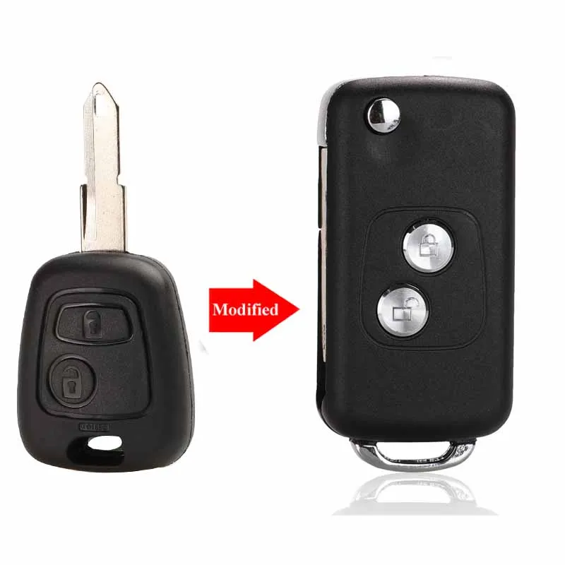 

Jingyuqin 2-кнопочный модифицированный флип-чехол для автомобильного ключа, пустой корпус для Citroen C1 C2 C3 Xsara Picasso для Peugeot 206 306 307 406