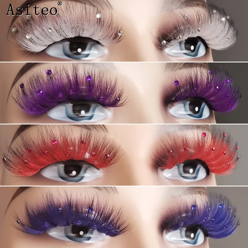 Ed White Pink Red Lashes For Doll Fluffy Luxury Colorful Veg