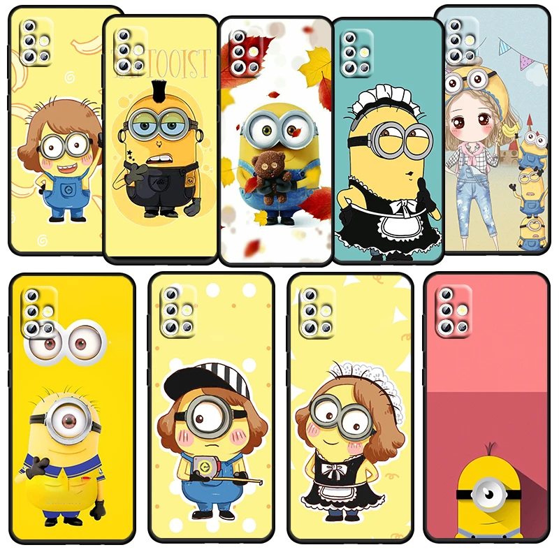 

Cartoon Boy Minions Bob For Samsung Galaxy A52S A72 A71 A52 A51 A12 A32 A21S 4G 5G Fundas Soft Black Phone Case Capa Coque Cover
