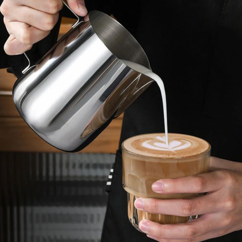 

Stainless Steel Milk Frothing Pitcher Espresso Steaming Coffee Barista Latte Frother Cup Cappuccino Milk Jug Cream Froth Pitcher
