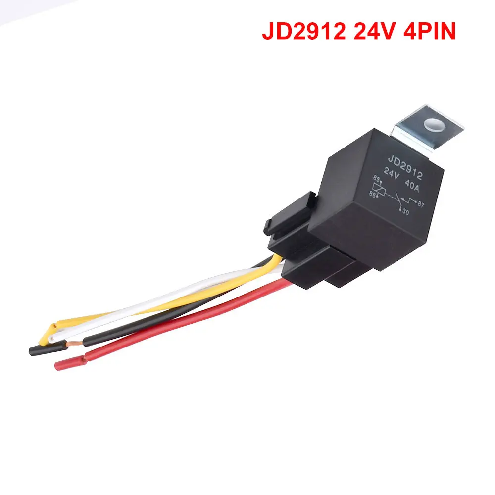 

1 шт. автомобильное реле 12 В 24 В 40 А 4P 5Pin водонепроницаемое автомобильное реле JD1912 JD1914 JD2912 JD2914 автоматическое реле с жгутом реле гнездо