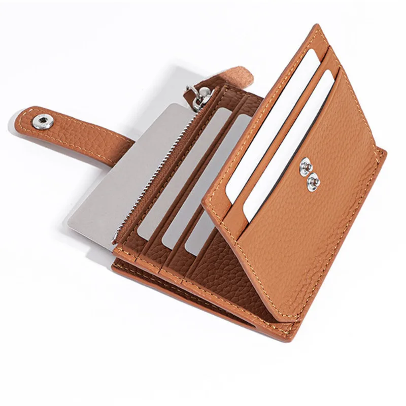 2024 ультратонкая сумка из натуральной кожи корейский мини-кошелек на молнии с