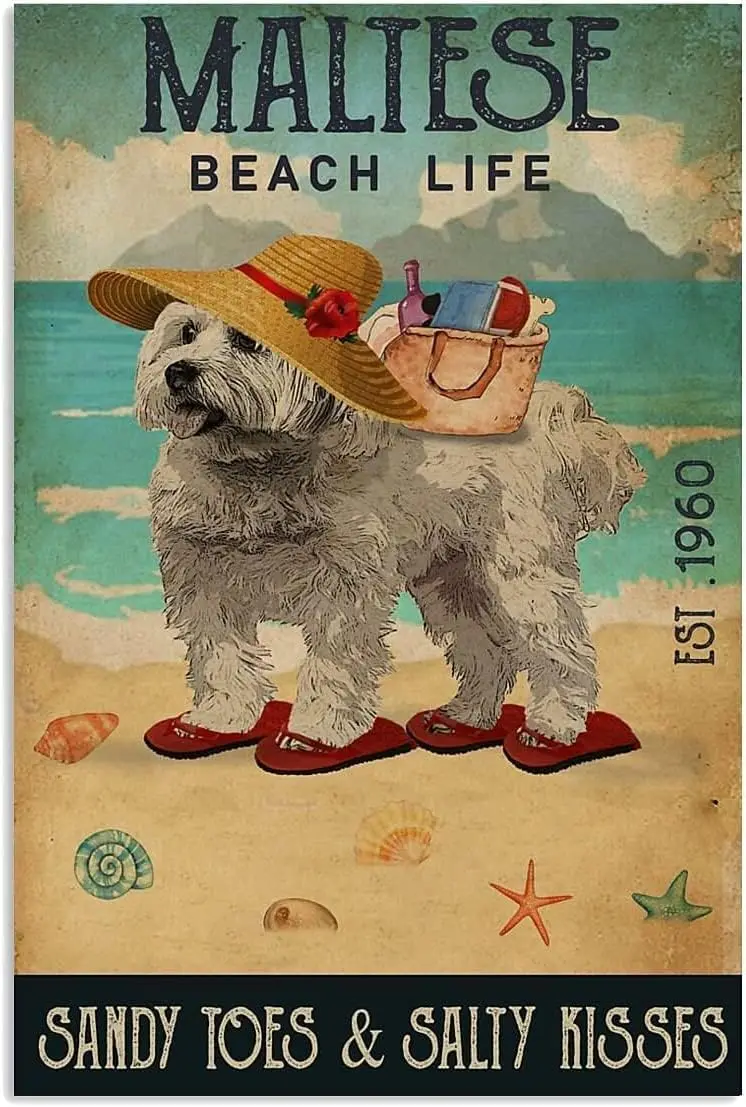 Металлический жестяной ретро-плакат 8X12 дюймов Пляжная Жизнь песчаные пальцы