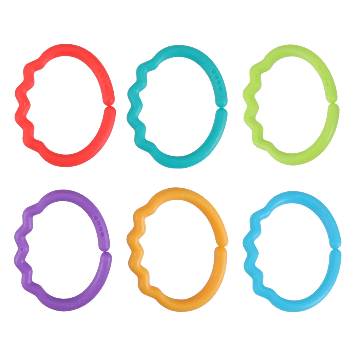 

24PCS Baby Teether Rings Strollers Car Seat Travel Handheld Links Toys for Infant