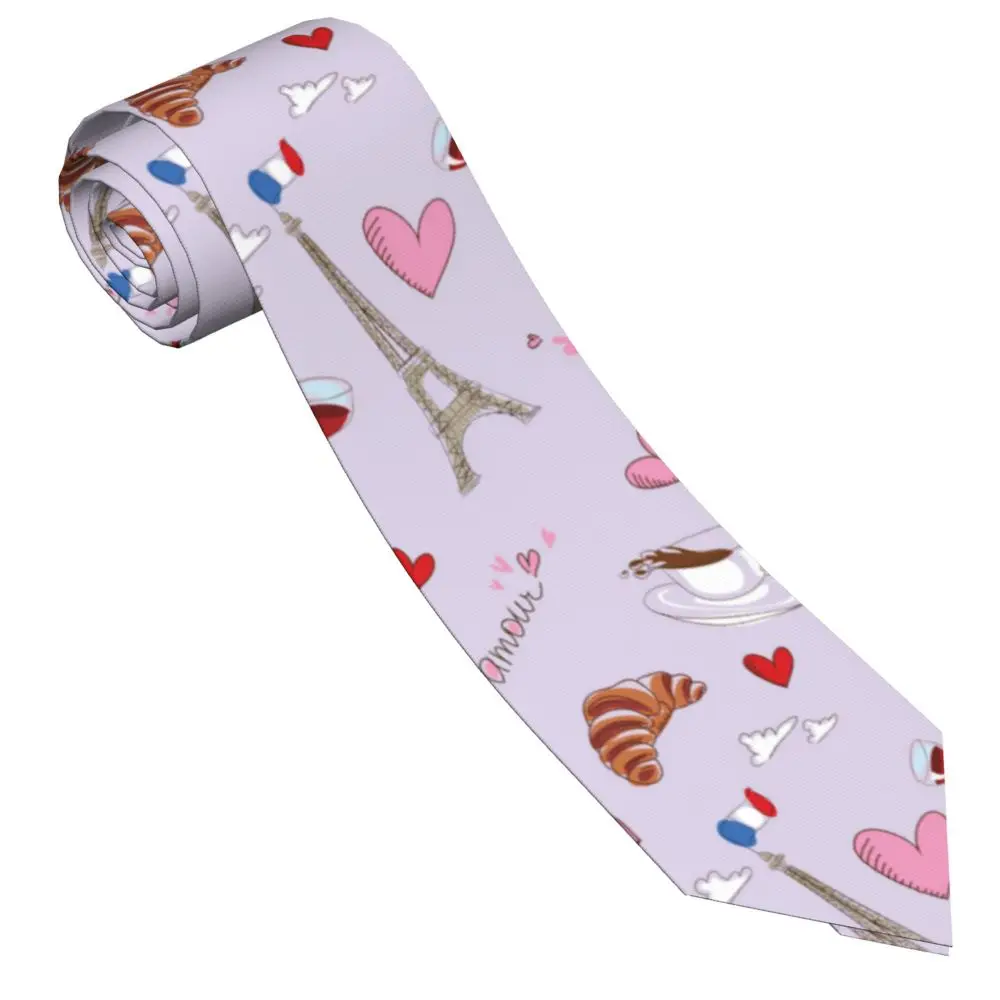 

Beautiful Paris And Perfume Men Women Necktie Slim Polyester 8 cm Narrow Neck Tie Daily Wear Wedding Accessories Gift