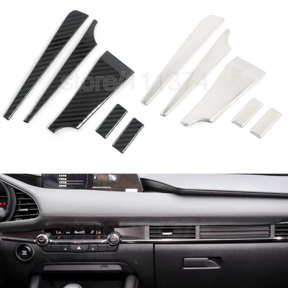

Car Center Console Air Outlet Trim cover For Mazda 3 Axela 2019 2020 Inner carbon look Accssories Mouldings Styling