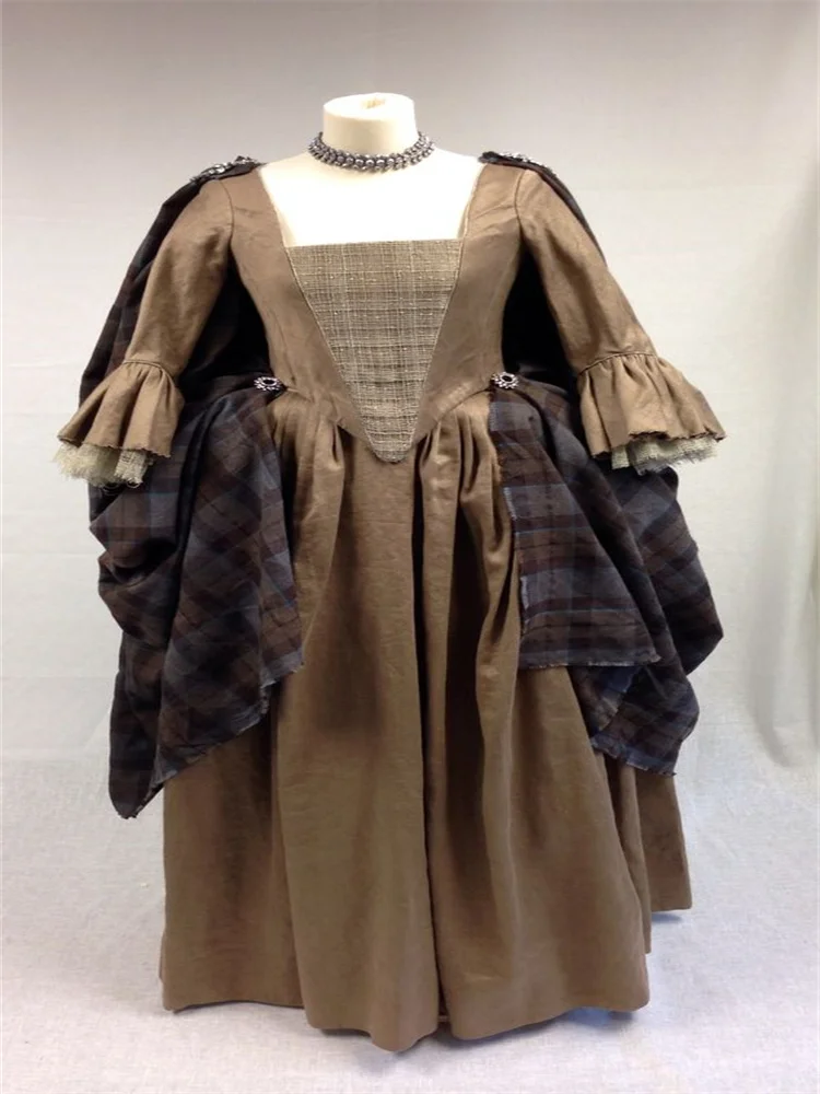 Outlander Letitia MacKenzie Косплей Костюм Женское Готическое Шотландское Платье Хайлендс