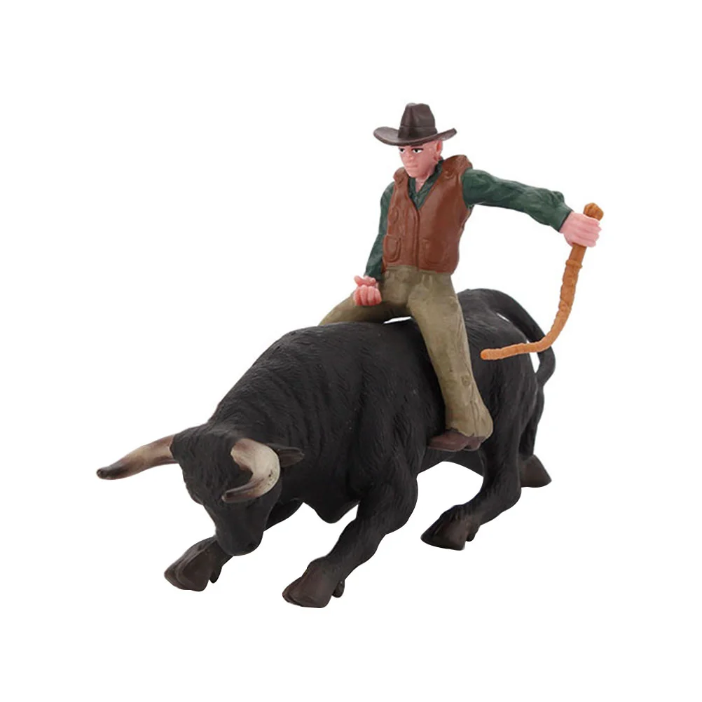 

Western Cowboy Bull Desktop Adornment Bullfight Craft Model Country Home Decor Creative Matador Dinning Table Static Toy Bonsai