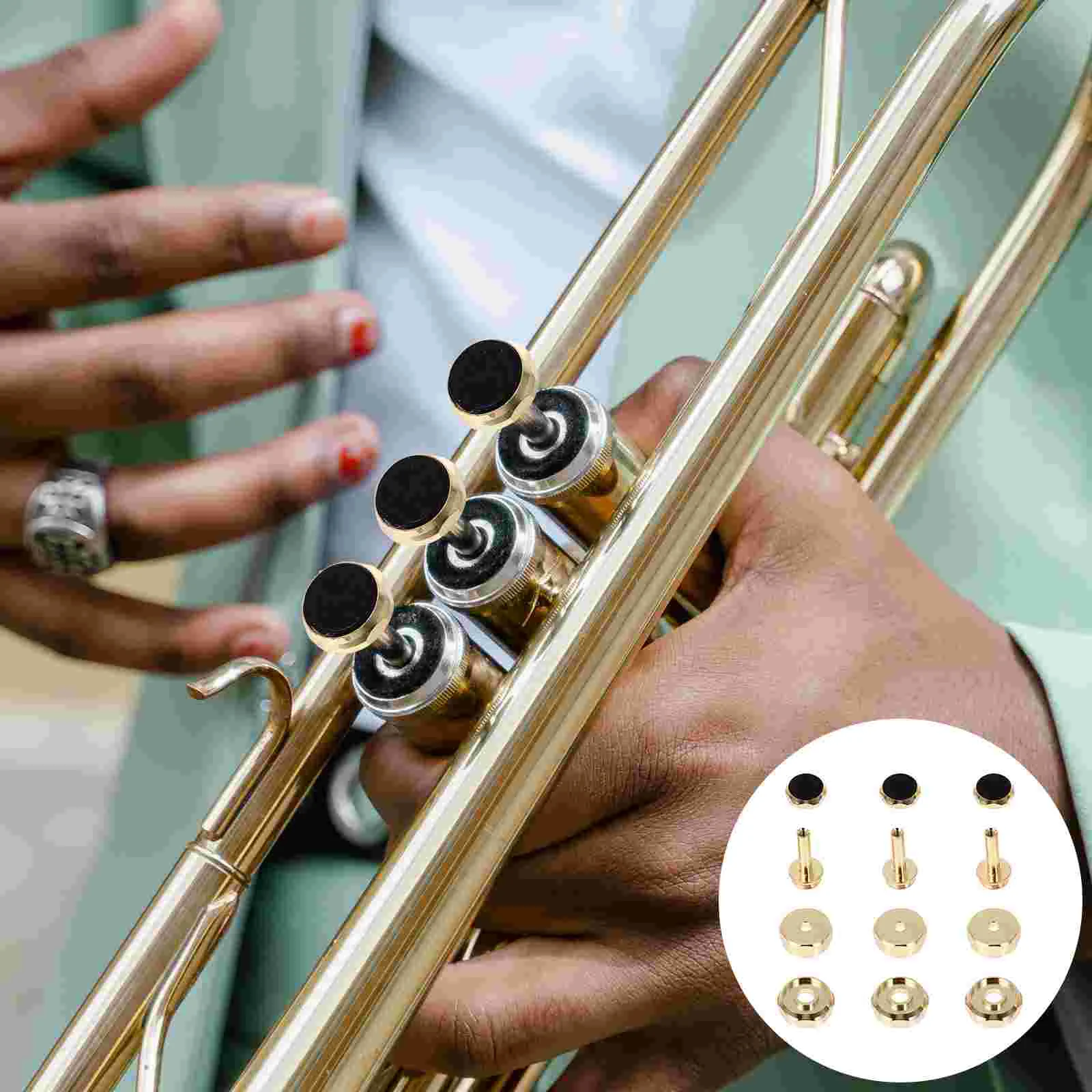 

Trumpet Piston Button Buckles Button Snaps Musical Trumpet Instrument Tools Case