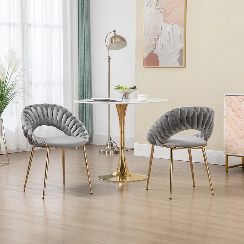 

Nordic Living Room Chairs Lounge Dresser Designer Kitchen Cafe Vanity Portable Hotel Dinner Soft Velvet Salon Nordic Furniture