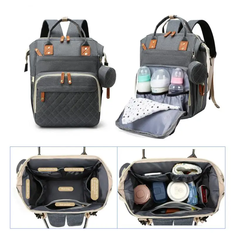 Large Capacity Mommy Bag Folding Bed Multifunctional Backpack Mother And Baby Supplies |