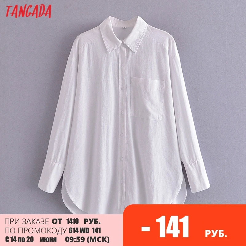 

Рубашка женская хлопковая, льняная, с длинным рукавом, осень 2021