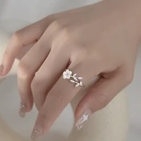 fashion luxury stamp rings for women trendy elegant charming sweet simple shell flowers leaves party jewelry lover gifts
