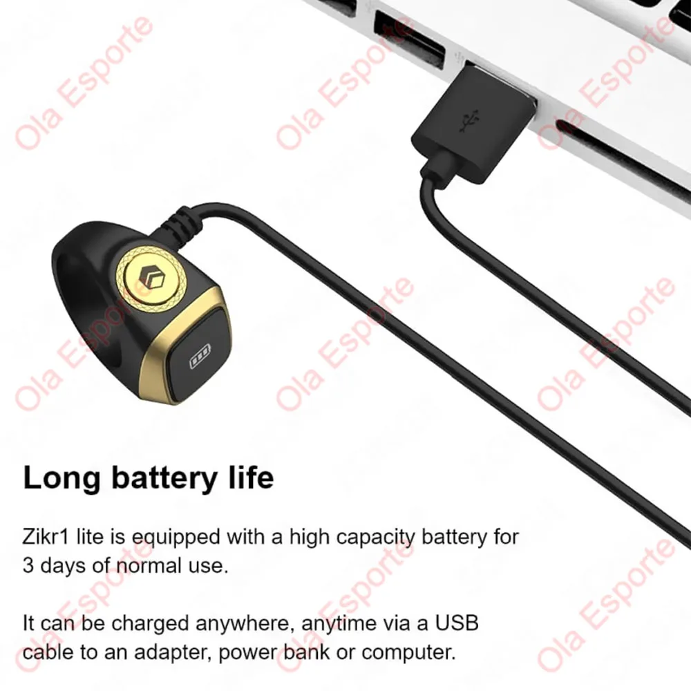 Iqibla Smart Tasbih Цифровое Кольцо Zikr Для Мусульман Водостойкий Таймер Молитвы Bluetooth 5.1