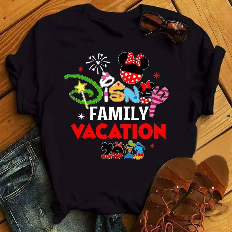 

Disney Family Vacation Women T-shirt Letter Print Aesthetic Clothes Disneyland Trip 90s Girls T Shirt Female Fashion Clothes Top