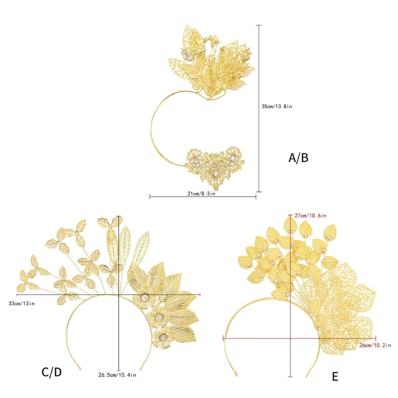 Сверкающий цветок-лист повязка на голову для волос невесты обруч с виноградной