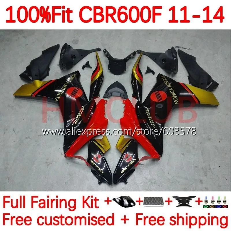 

Инъекция для HONDA CBR 600 F 600F CBR600 F F4i CBR600F 2011 2012 2013 2014 CBR600F4i 11 12 13 14 обтекатель 139No.17 золотисто-красный