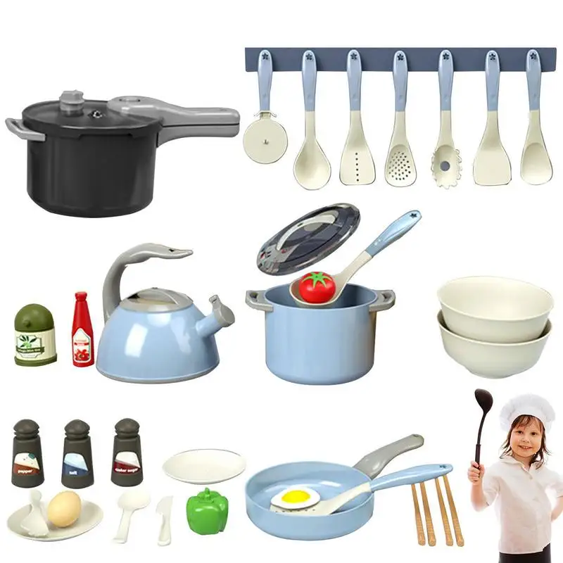 

Play Kitchen Accessories Interesting Kitchen Stuff For Kids 32 Pcs Toy Kitchen Cookware Pans Pots Kettle Spoon Chopsticks Plate